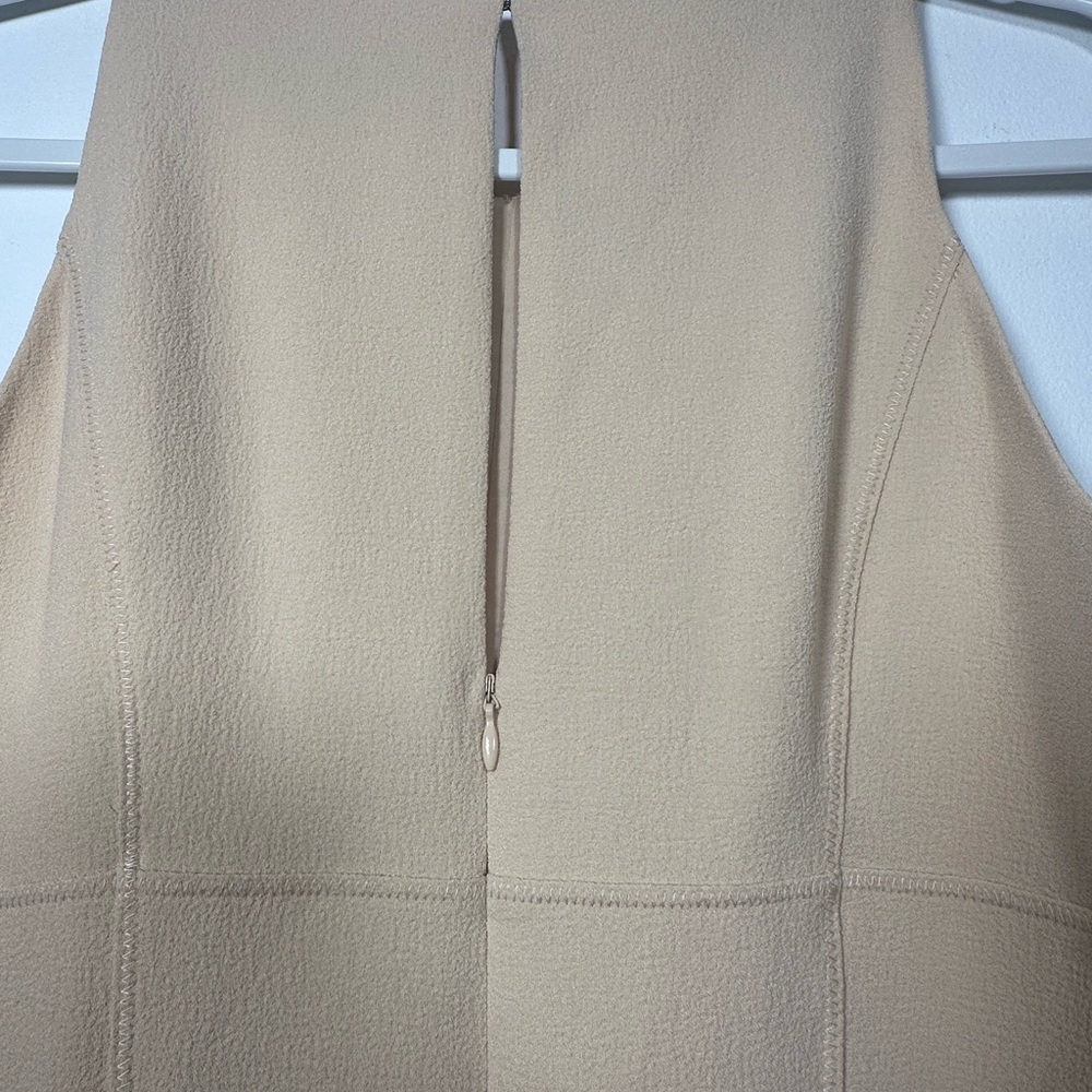 Ann Taylor ColorBlock Dress Sleeveless Beige Black Sheath Style Two Tone size 4 - Picture 6 of 9
